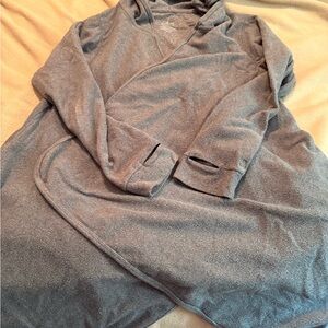 Cozy Gray Hooded Open front sweater